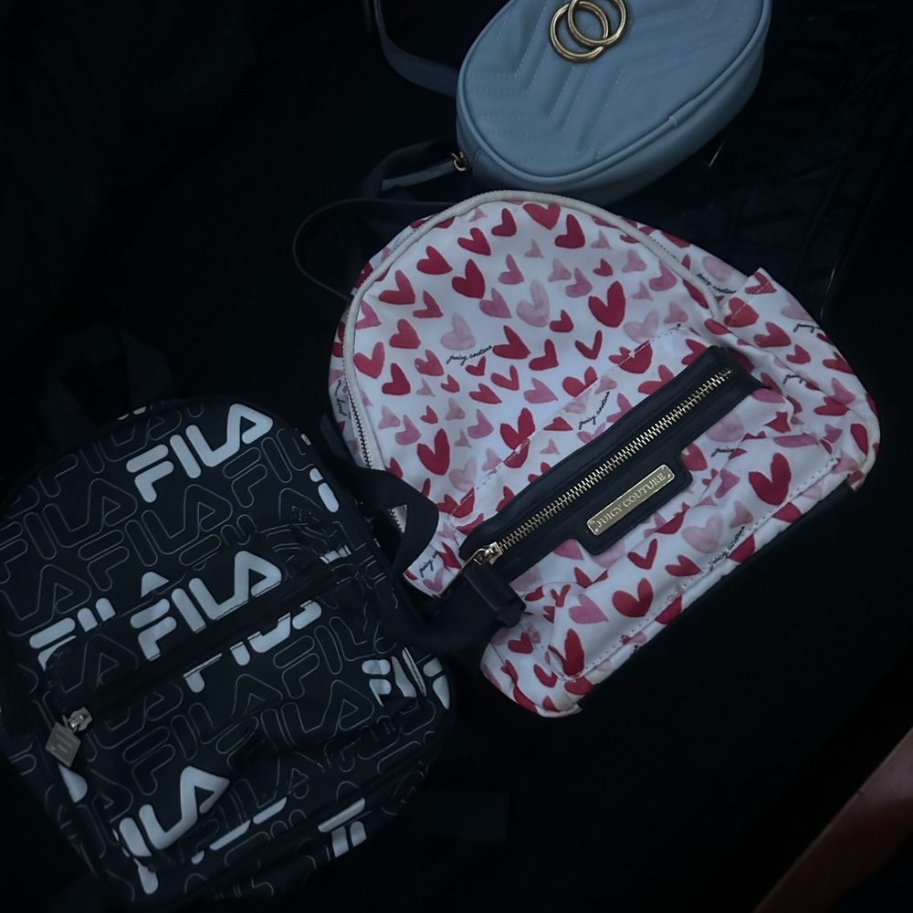 Fila Black and White Patterned Backpack